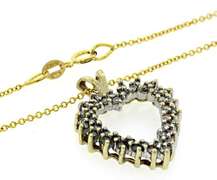 Sweet Open Heart Diamond Pendant Necklace