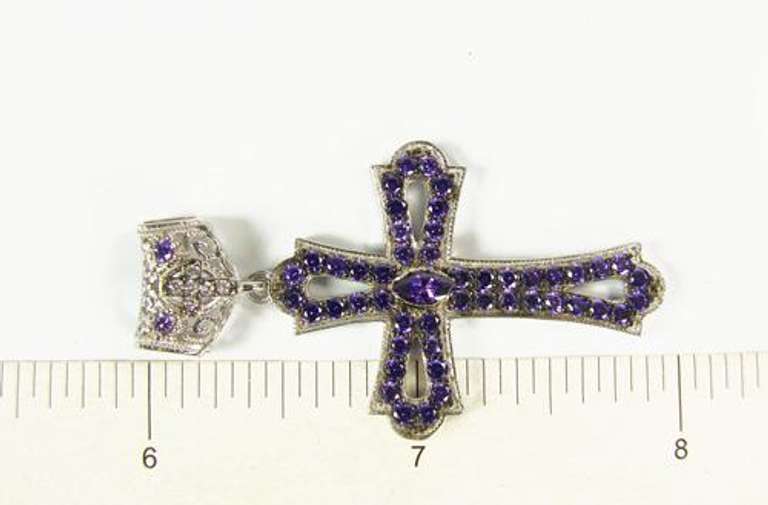 Charming Byzantine Design Rhodium Plated 925 S. Cross