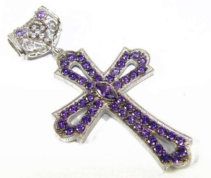 Charming Byzantine Design Rhodium Plated 925 S. Cross