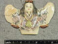 Kimono-clad Woman Natural Ivory Pendant