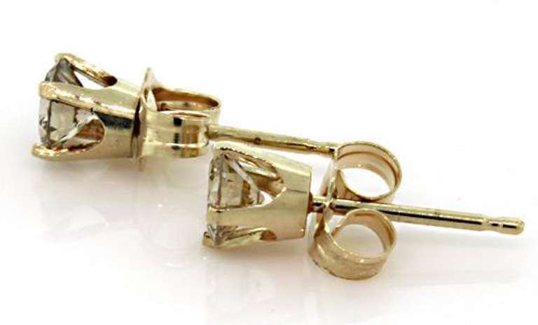 Fancy Light Brown Diamond Stud Earrings in 14KT Gold
