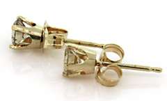 Fancy Light Brown Diamond Stud Earrings in 14KT Gold