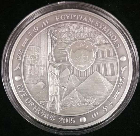 2015 Palau $20 Egyptian Eye of Horus 3oz Silver Coin