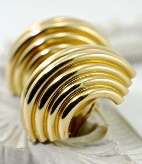 Always a Classic, 14K Ridged Earrings