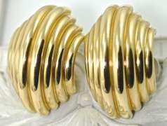 Always a Classic, 14K Ridged Earrings