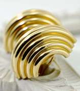 Always a Classic, 14K Ridged Earrings