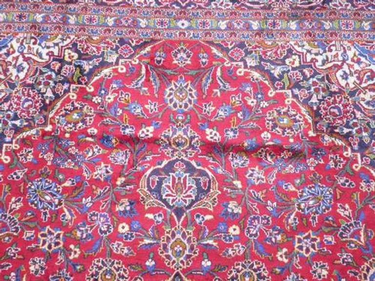 Hand Woven Semi Antique Persian Kashan 13.2x9.7