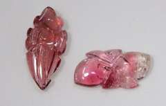 Hand-carved Natural Tourmaline - Lot of 2