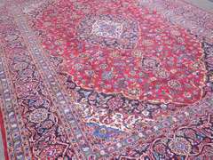 Hand Woven Semi Antique Persian Kashan 13.2x9.7