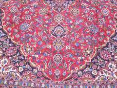 Hand Woven Semi Antique Persian Kashan 13.2x9.7