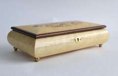 Italian Hand Crafted Musical Inlaid Wooden Jewelry Box