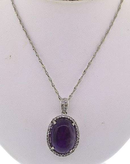 Amethyst & White Sapphire Pendant