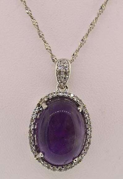 Amethyst & White Sapphire Pendant