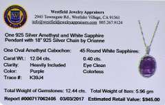 Amethyst & White Sapphire Pendant