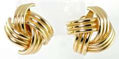 Beautiful 14K Geometric Ridged Earrings
