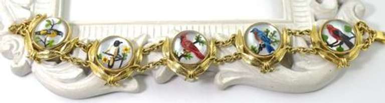 Fabulous 14K Essex Crystal Bird Bracelet