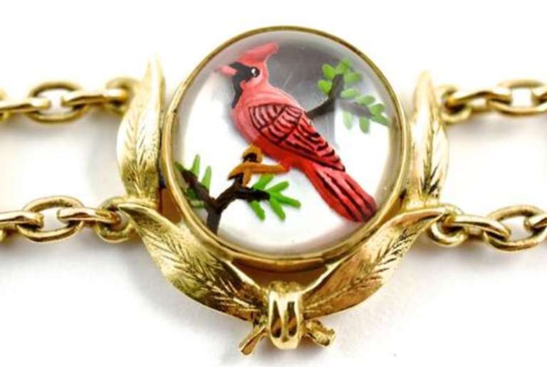 Fabulous 14K Essex Crystal Bird Bracelet