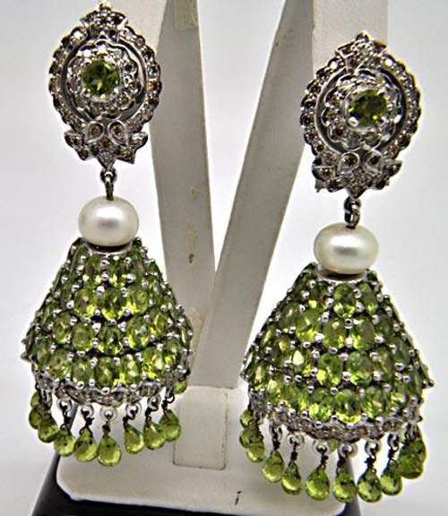 PERIDOT & DIAMONDS CHANDELIER EARRINGS