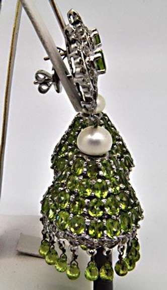 PERIDOT & DIAMONDS CHANDELIER EARRINGS