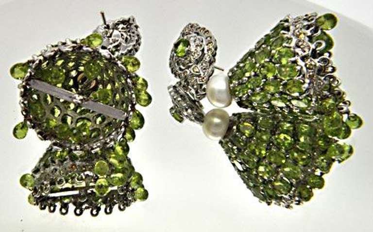 PERIDOT & DIAMONDS CHANDELIER EARRINGS