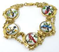 Fabulous 14K Essex Crystal Bird Bracelet