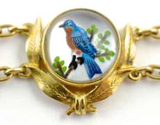 Fabulous 14K Essex Crystal Bird Bracelet