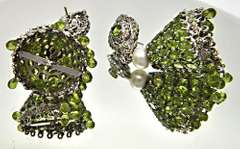 PERIDOT & DIAMONDS CHANDELIER EARRINGS