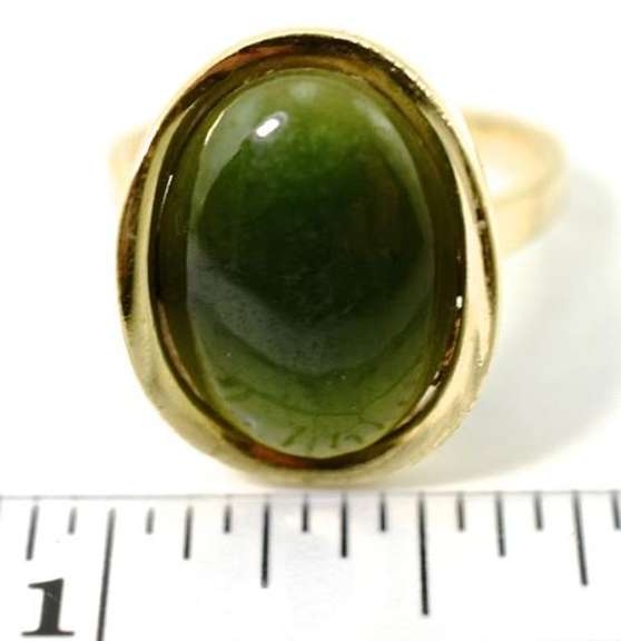 Nicely Designed 14K Jade Ring