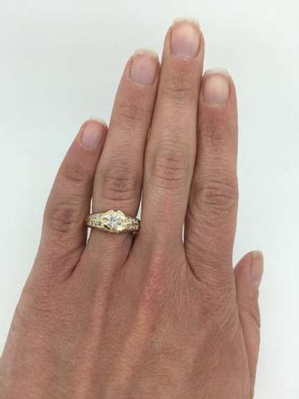 14K Yellow Gold Bezel Set Diamond Ring