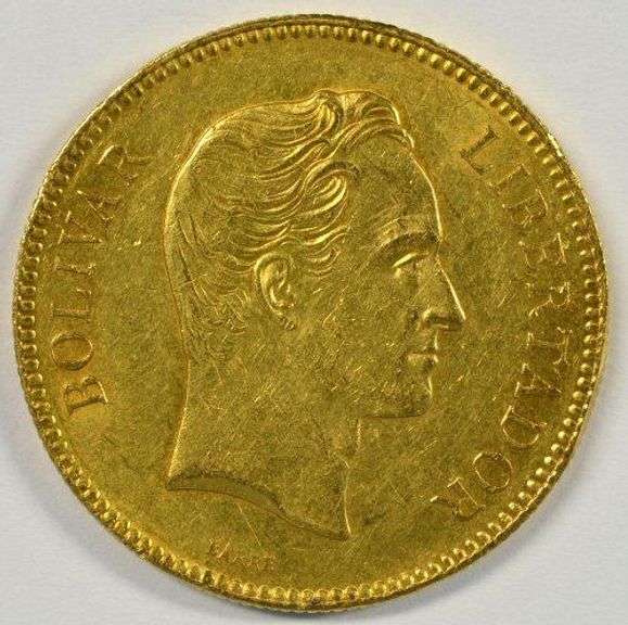 Very Scarce Near Mint 1889 Venezuela 100 Bolivares Gold Piece