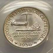 1936 Wisconsin Commemorative Half Dol.  ANACS MS-65