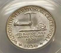 1936 Wisconsin Commemorative Half Dol.  ANACS MS-65