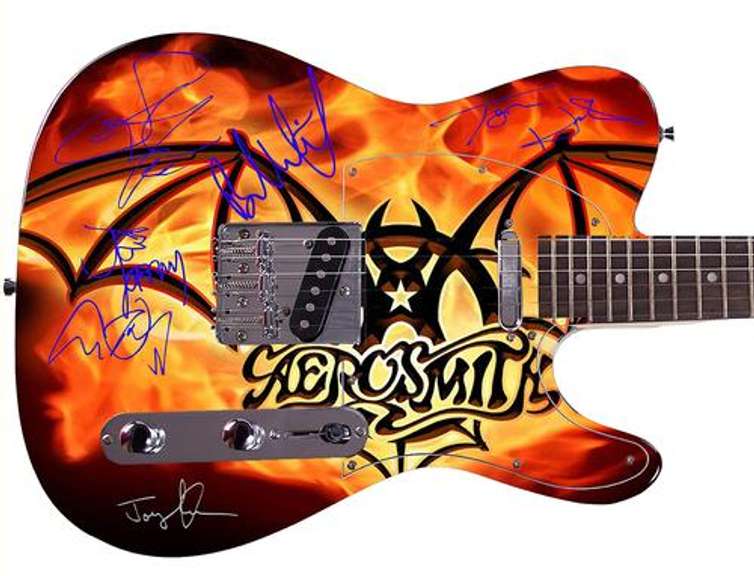 Aerosmith Facsimile Autographed Custom Graphics Guitar