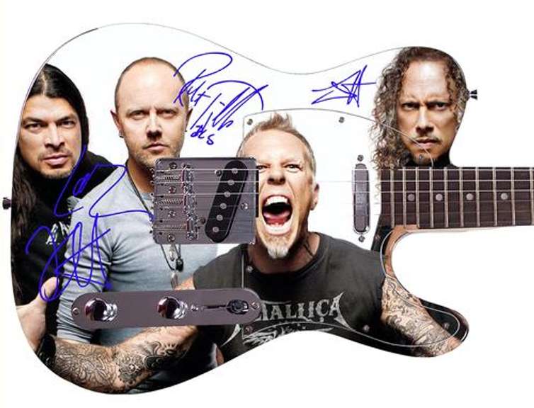 Metallica Facsimile Autographed Custom Graphics Guitar