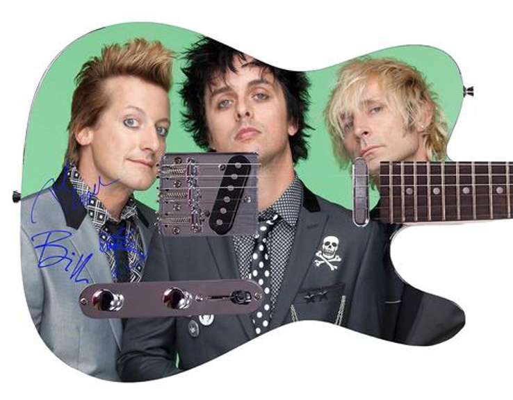 Green Day Facsimile Autographed Custom Graphics Guitar