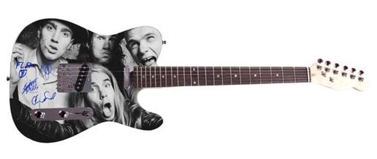 Red Hot Chili Peppers Facsimile Autographed Custom Graphics Guitar