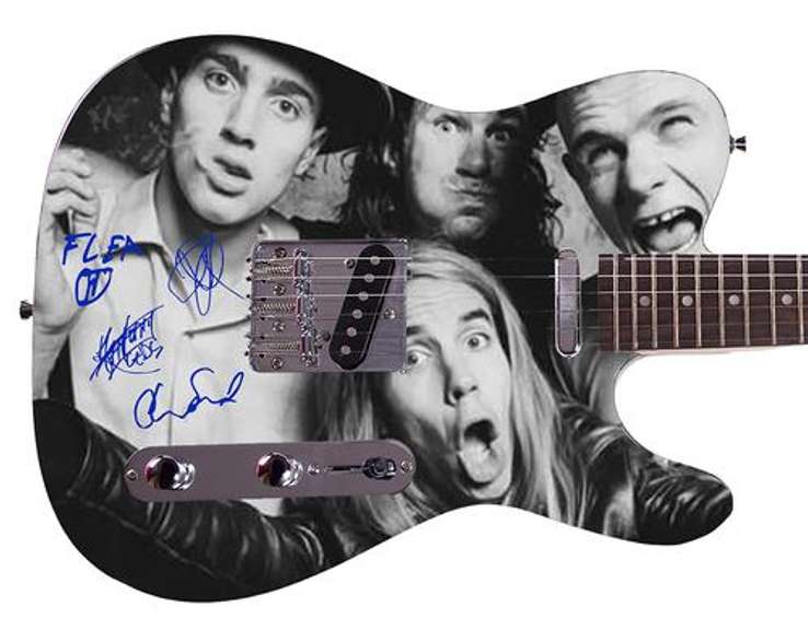 Red Hot Chili Peppers Facsimile Autographed Custom Graphics Guitar