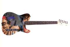 Rolling Stones Mick Jagger Keith Richards Facsimile Autographed Guitar