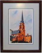 Signed Lithograph After Original Painting by D. Yontz David Yontz All Saints Spire