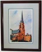 Signed Lithograph After Original Painting by D. Yontz David Yontz All Saints Spire