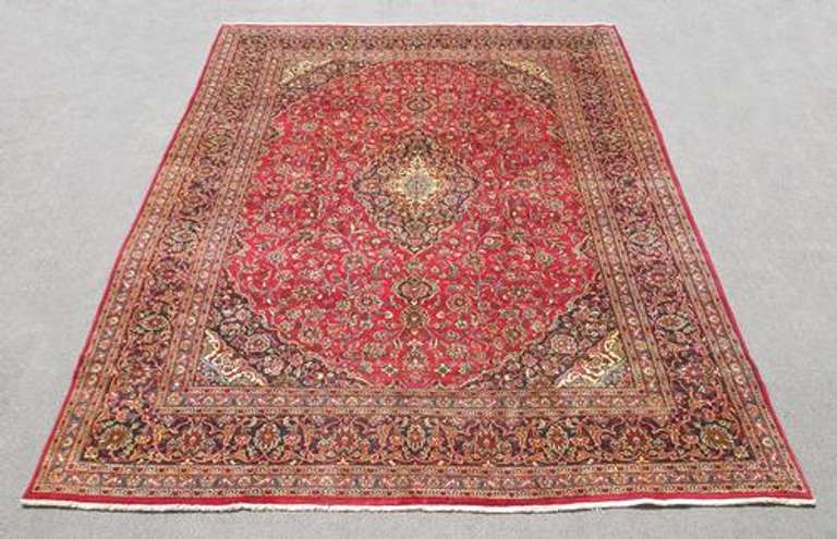 Hand Woven Semi Antique Persian Kashan 13x9.8