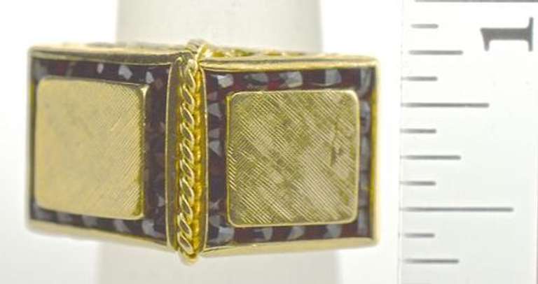 Uniquely Styled 14K and Garnet Ring