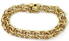 Vintage 14K Yellow Gold Heavy Charm Bracelet