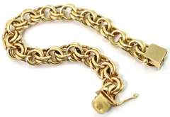 Vintage 14K Yellow Gold Heavy Charm Bracelet