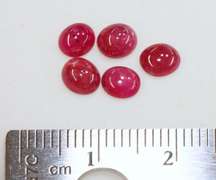 Bright Natural Ruby Cabochons - Lot of 5