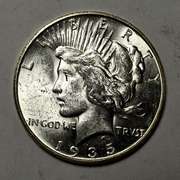 Brillant Unc 1935-S Peace Silver Dollar