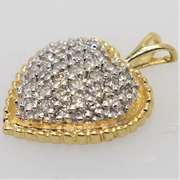 Shimmering 30 Diamond Heart Pendant, 14KT