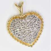 Shimmering 30 Diamond Heart Pendant, 14KT