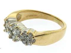 Classic 3 Stone Cluster Ring