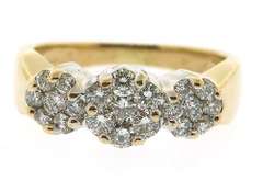 Classic 3 Stone Cluster Ring